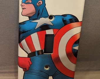 Captain America comic book superhero light switch cover