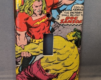 Comic book light switch cover The Hulk