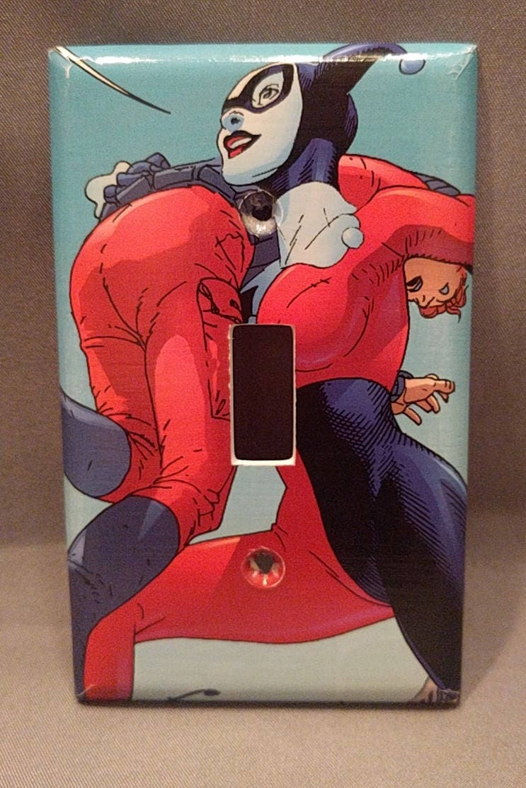 Harley Quinn comic book light switch cover Etsy