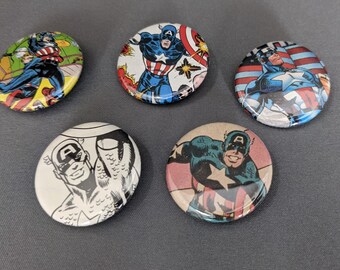 Five Pin back button 1.25 inch Captain America