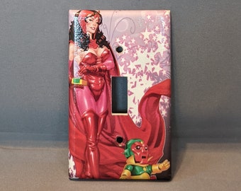 Comic Book superhero Avengers Scarlet Witch light switch cover