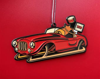 Rush Enamel Xmas Ornament - Red Barchetta (Limited Edition) - Official Rush Merch