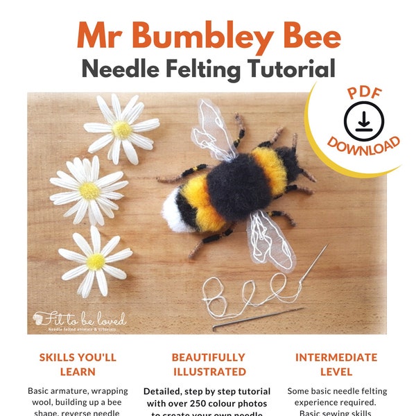Naaldvilt Bumble Bee Tutorial - Mr Bumbley Bee