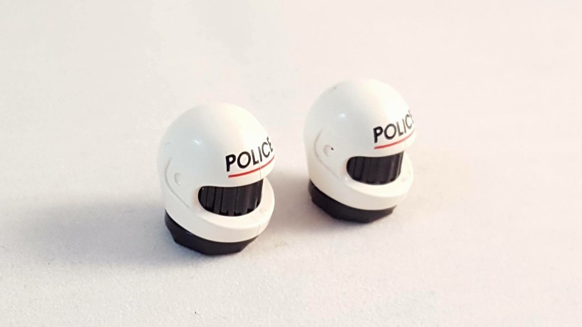 Witte politie Lego valve caps. Perfect voor tryes op Etsy