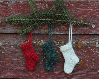 Solid Colors - Mini Knit Stocking Christmas Tree Ornament