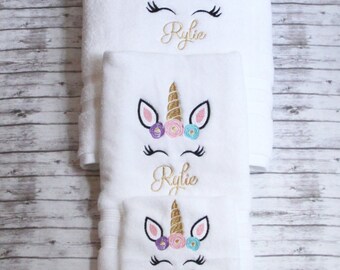unicorn towel set