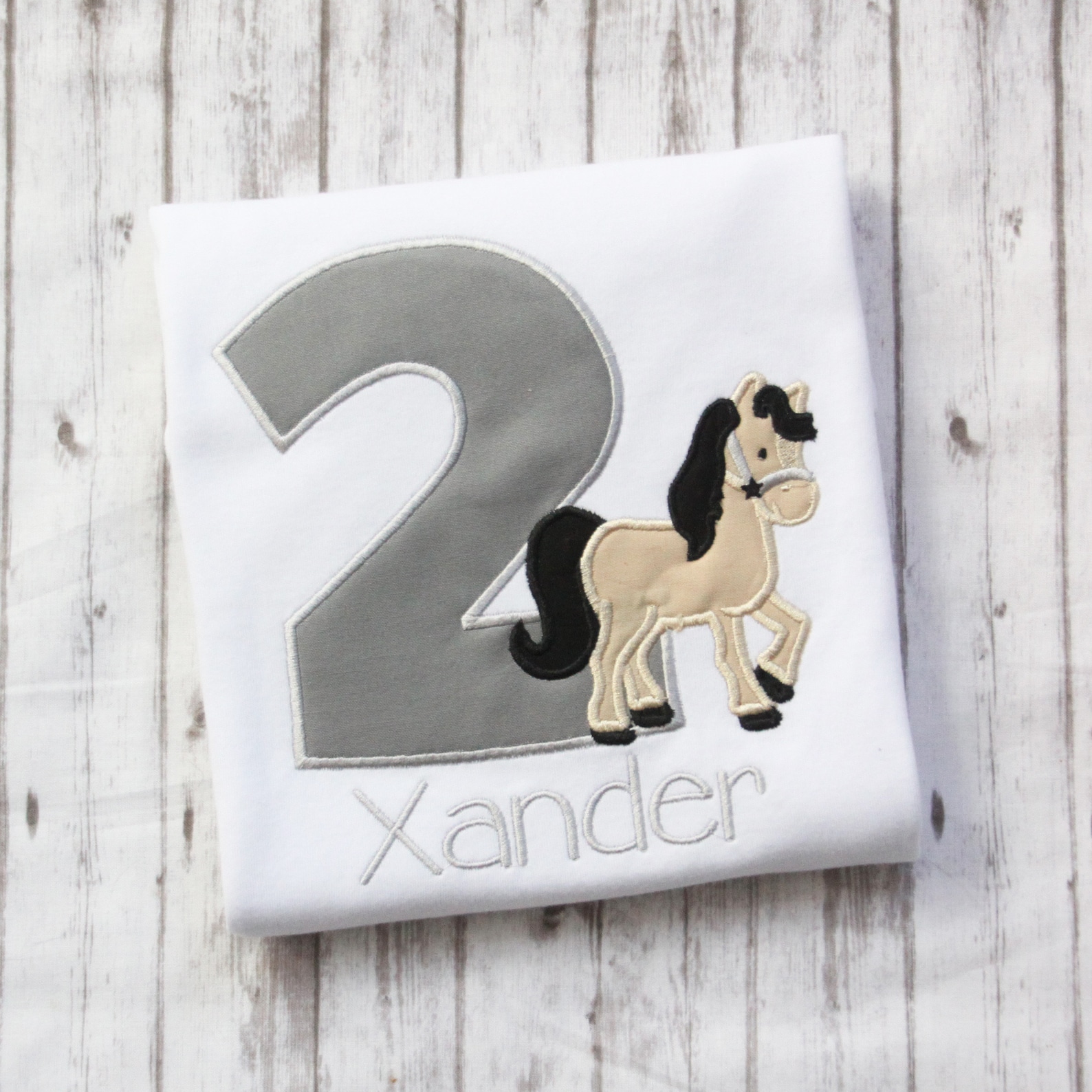 Embroidered Horse Birthday Shirt Girls Birthday Tshirt Etsy