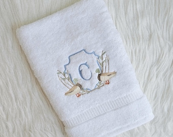 Duck Embroidered Hand Towel, Boys Bathroom Decor