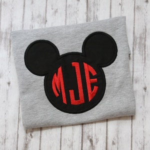 Monogrammed Mickey Shirt, Mickey Mouse Shirt, Boys Disney Shirt, Embroidered Mickey T-shirt
