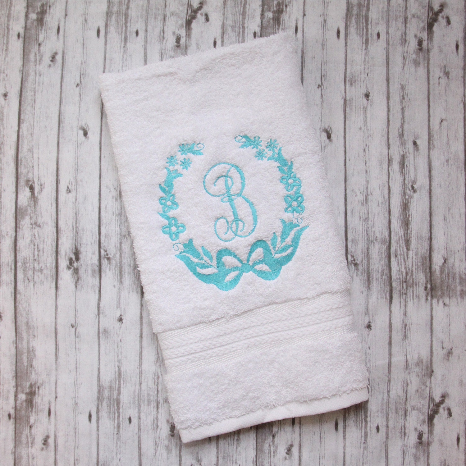 Embroidered bath hand towel monogrammed hand towel Etsy
