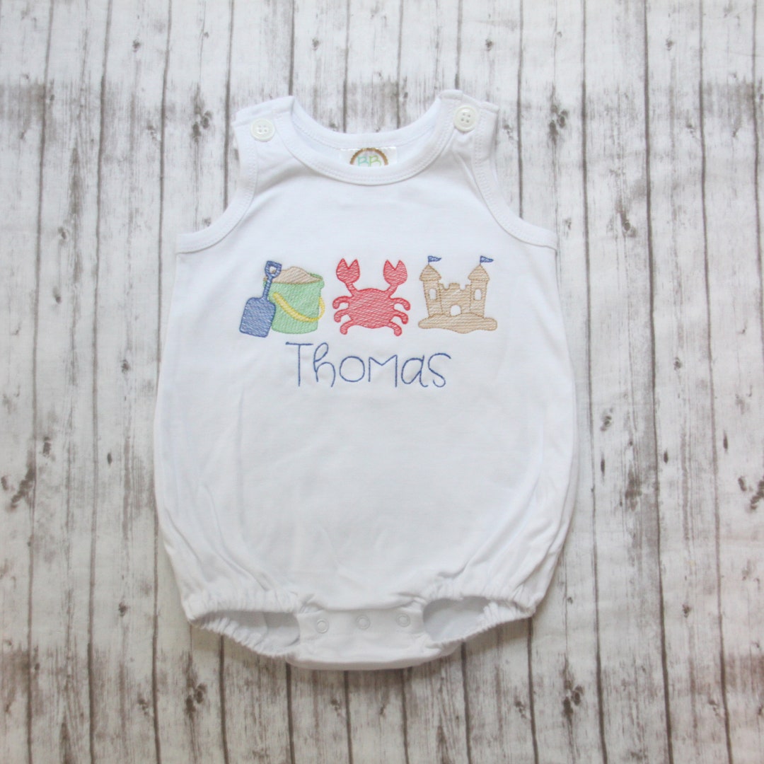 Beach Romper, Boys Beach Themed Bubble, Baby Boy Beach Outfit Etsy