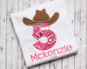 Cowboy Birthday Shirt, Cowgirl Birthday Shirt, Rodeo Birthday Shirt, Embroidered Birthday Shirt