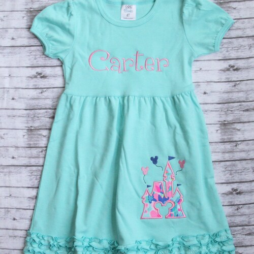 Disney Princess Castle Dress Monogrammed Little Girls Dress - Etsy