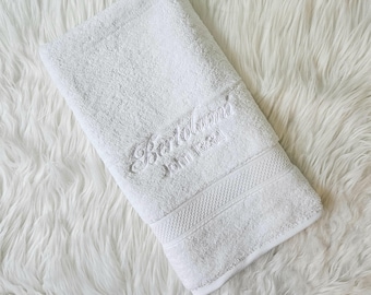 Embroidered foot washing ceremony towel, wedding towel