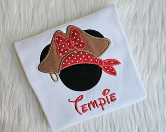 Minnie Pirate Shirt, Girl Pirate Shirt, Disney Cruise Shirt, Disney T-shirt, Beach Vacation Shirt