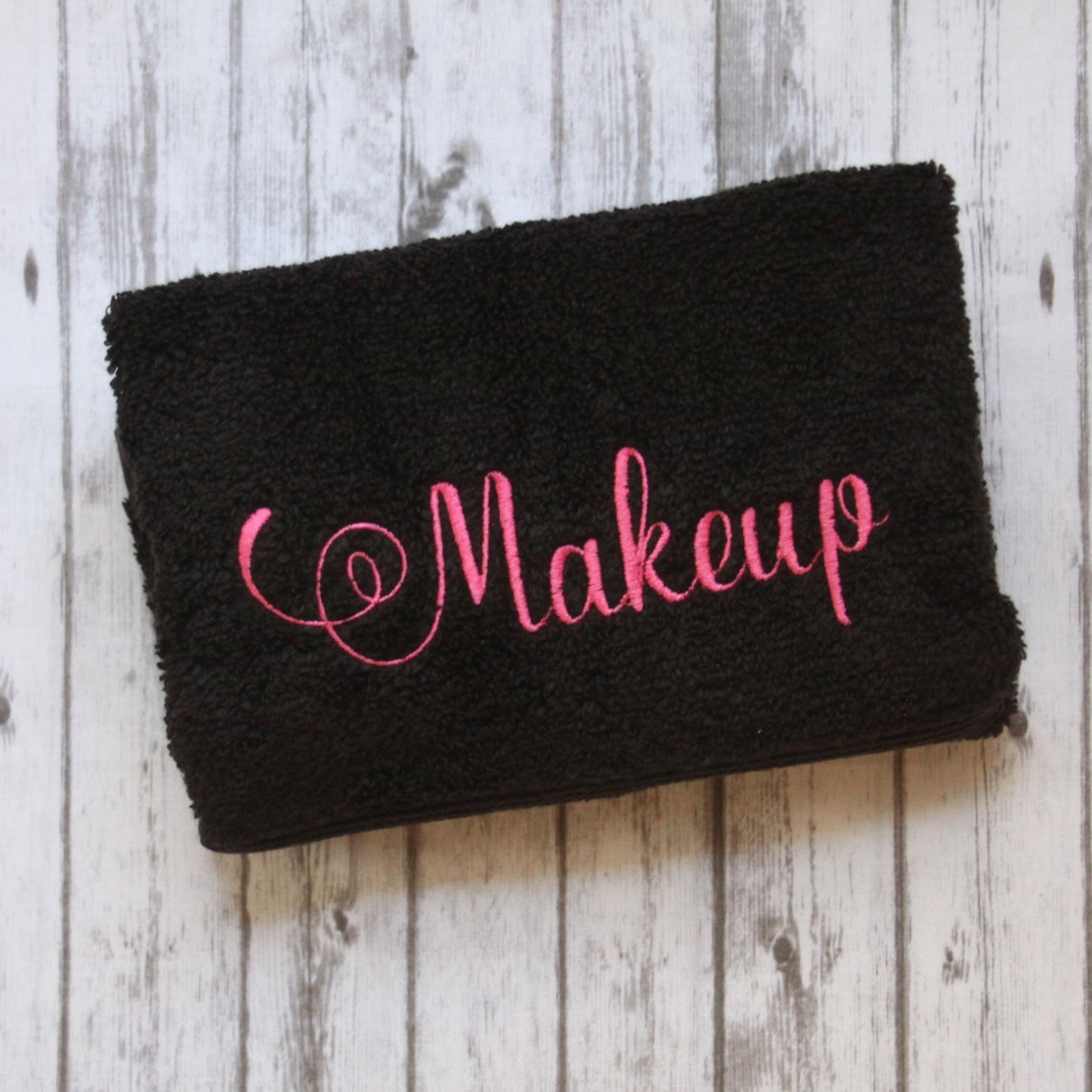 Embroidered Makeup Towel Black Makeup Towel Makeup Remover Etsy