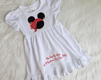 Pirate Minnie, Girls Disney Cruise Dress, Disney Ruffle Tank Dress