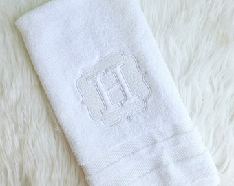 Embroidered Embossed bath hand towel