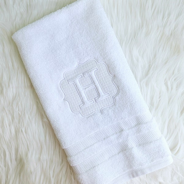 Embroidered Embossed bath hand towel