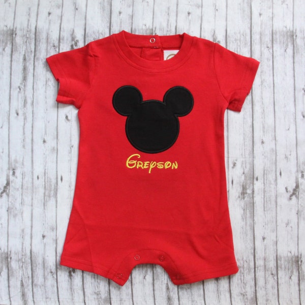 Mickey Mouse Romper Baby Etsy