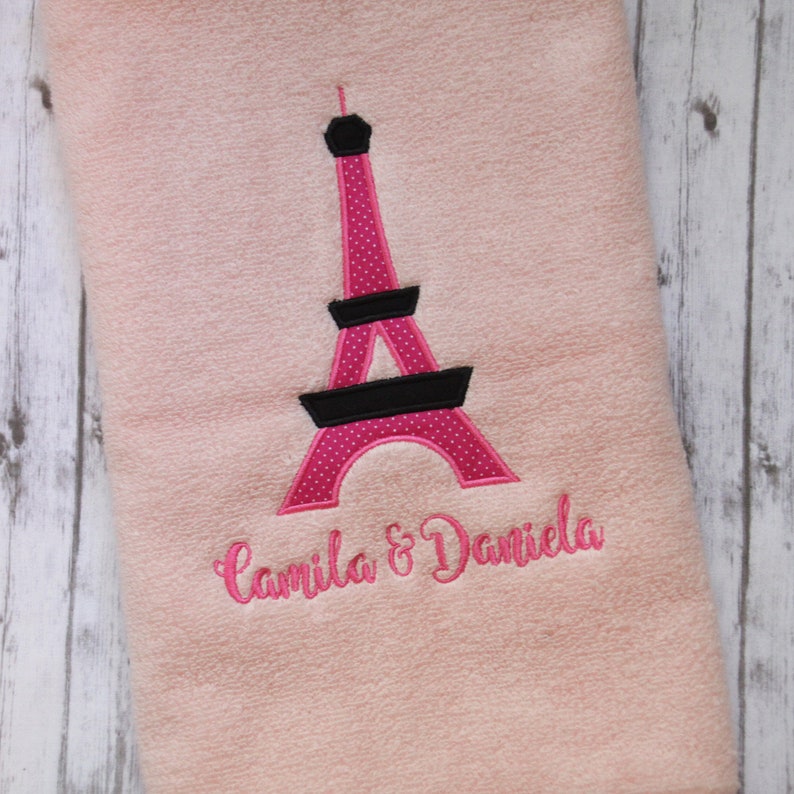 Paris hand towel Embroidered girls bath towel Little girls Etsy