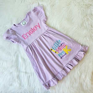 Embroidered Back To School Dress, Preschool Outfit, Preschool Dress, School Ruffle Dress