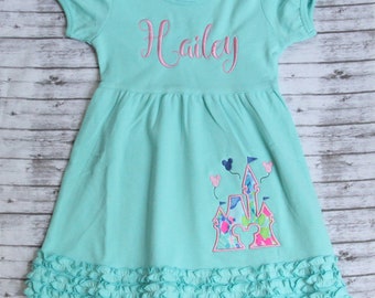 Disney Princess Castle Dress Monogrammed Little Girls Dress | Etsy