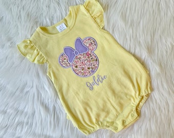 Disney Ruffle Romper, Baby Disney Outfit, Embroidered Disney Romper, girls Disney Outfit, Princess Baby Outfit