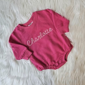 Embroidered Sweatshirt Bubble Romper
