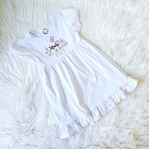 Embroidered Barnyard Animal Ruffle Dress