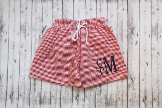 Baby boy gingham swim trunks clearance