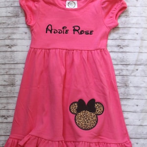Embroidered Minnie Safari Dress, Monogrammed little girls dress, Personalized Disney dress, Disney Outfit