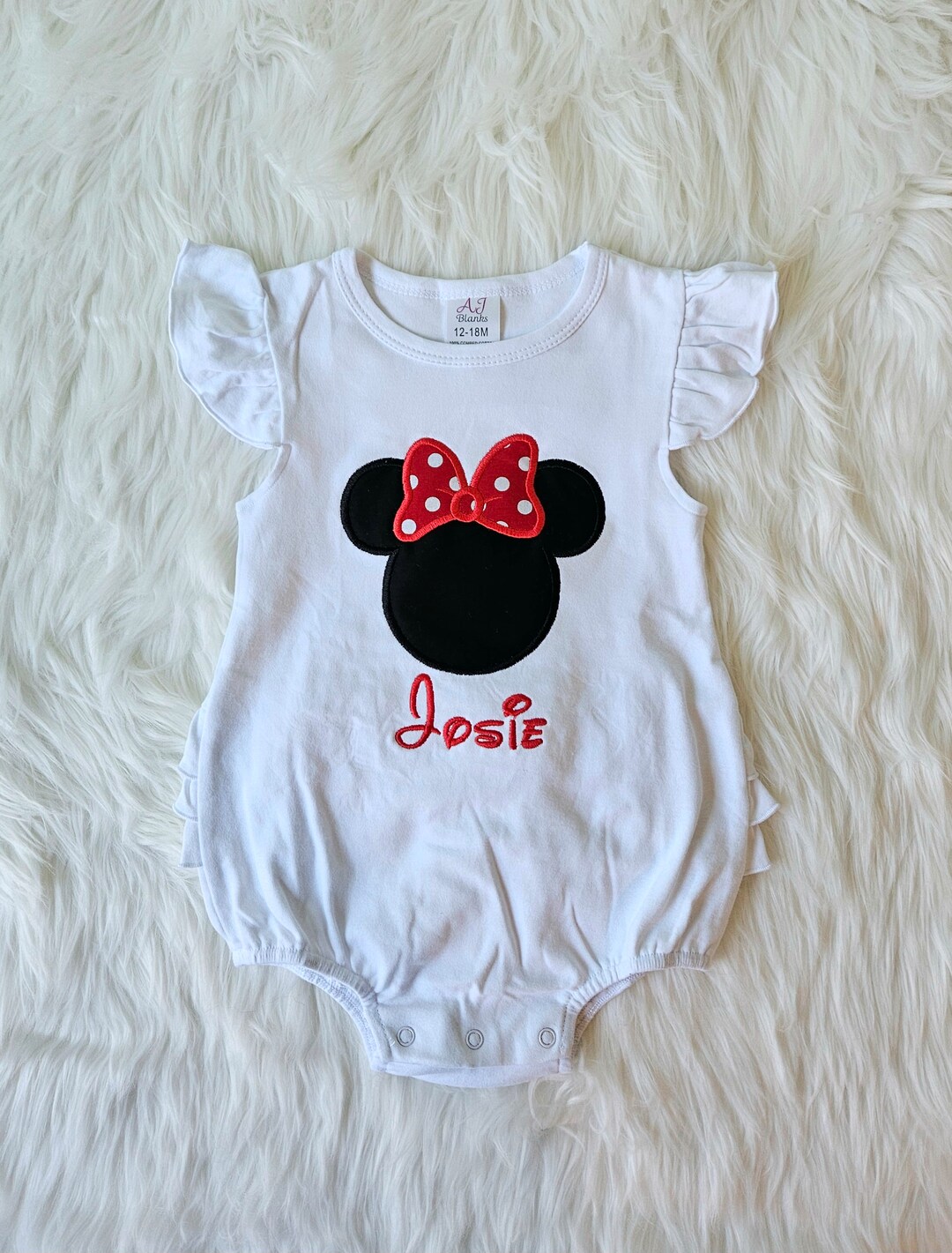 Disney Ruffle Romper, Baby Disney Outfit, Embroidered Pink Seersucker ...