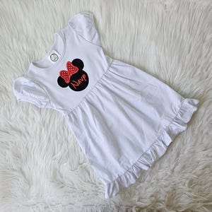 Minnie Mouse Dress, Monogrammed little girls dress, minnie disney dress, Personalized dress, Disney Outfit