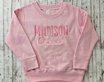 Embroidered Name Girls Sweatshirt