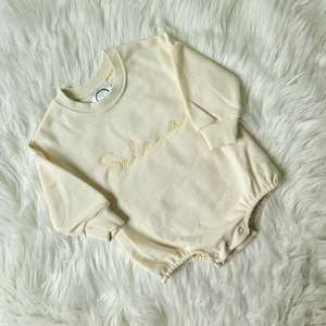 Embroidered Sweatshirt Bubble Romper