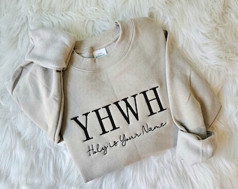 YHWH Embroidered Sweatshirt, Christian Sweatshirt