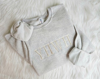 YHWH Embroidered Sweatshirt, Christian Sweatshirt