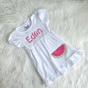 Embroidered Watermelon Dress,Watermelon Outfit, Watermelon Birthday Outfit, Watermelon Dress