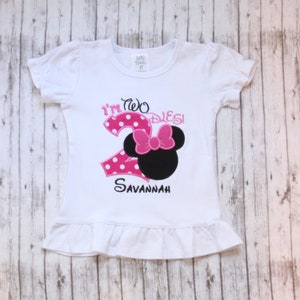 I&#39;m Twodles Minnie Birthday Ruffle Shirt, Girls Birthday T-shirts, Birthday Outfit, Minnie Mouse Birthday Shirt, I&#39;m two, Twodles Shirt