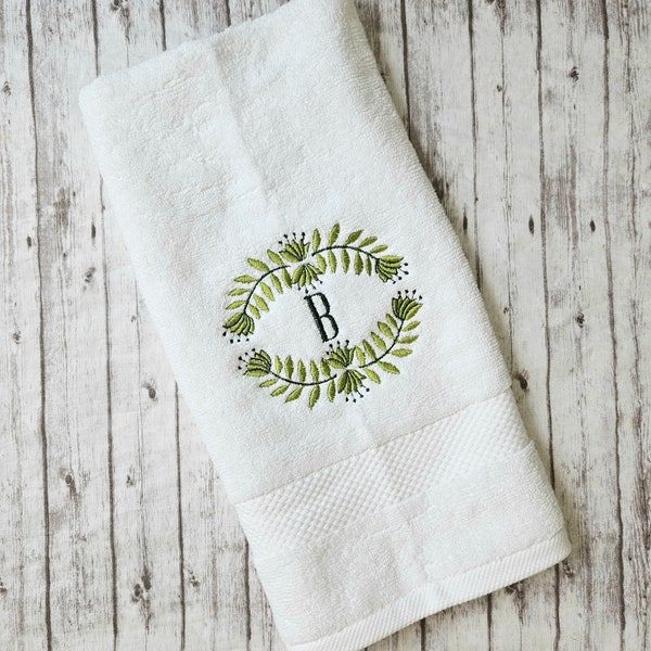 Embroidered bath hand towel, Boho towel