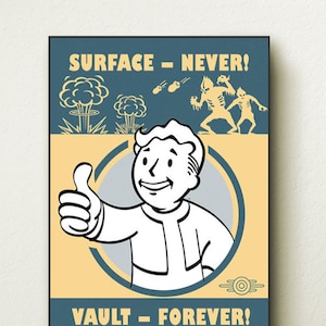 Fallout 4, Vault Forever, Framed Poster, Canvas Art, Game Art, Fallout Poster, Fallout Art, Framed Print, Fallout Print, Gaming Posters