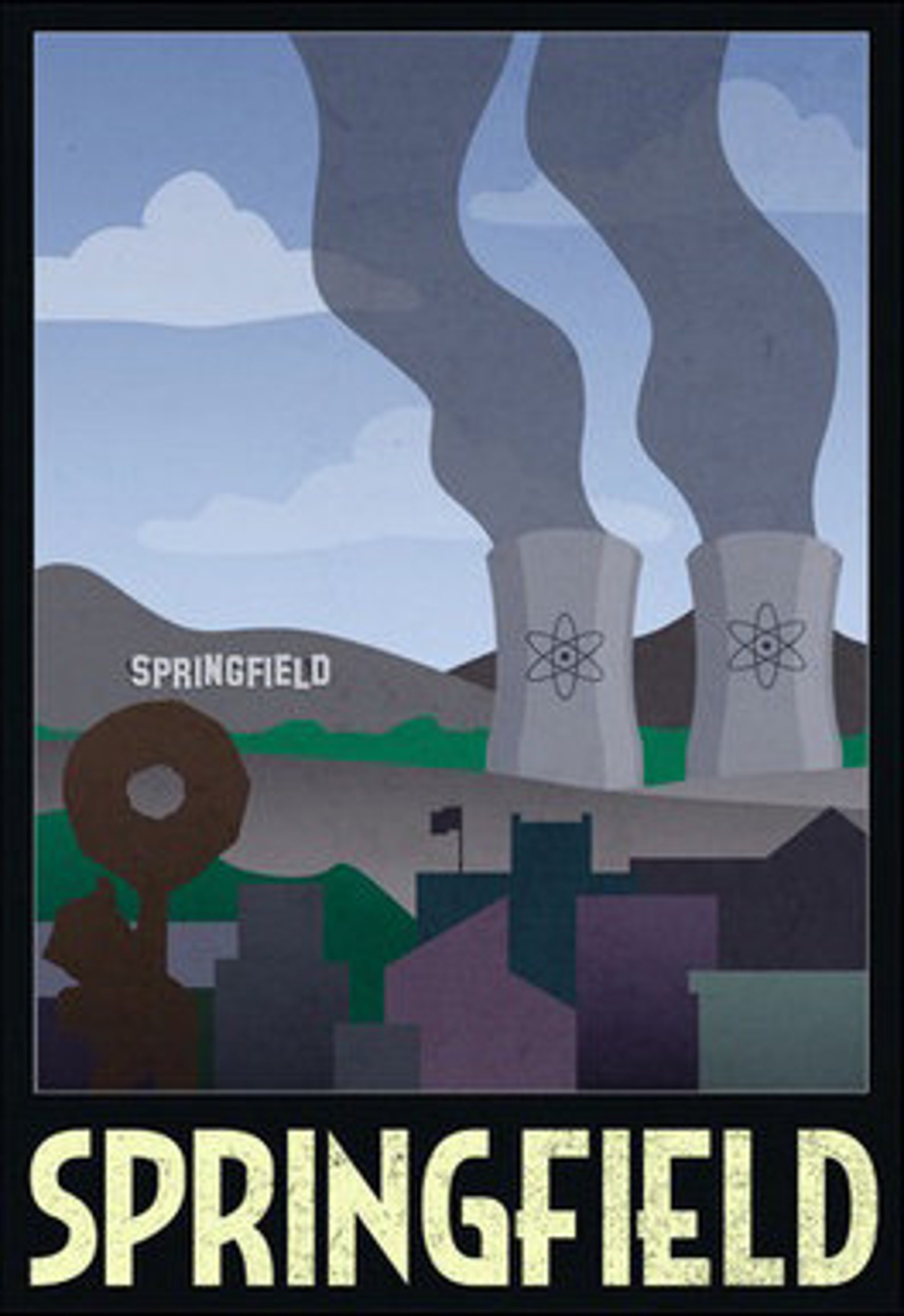 The Simpsons Springfield Travel Print Wall Art. Choose - Etsy