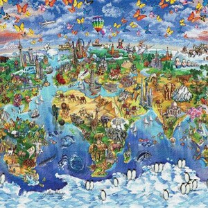 The World Wonders Map (size 610x910mm)