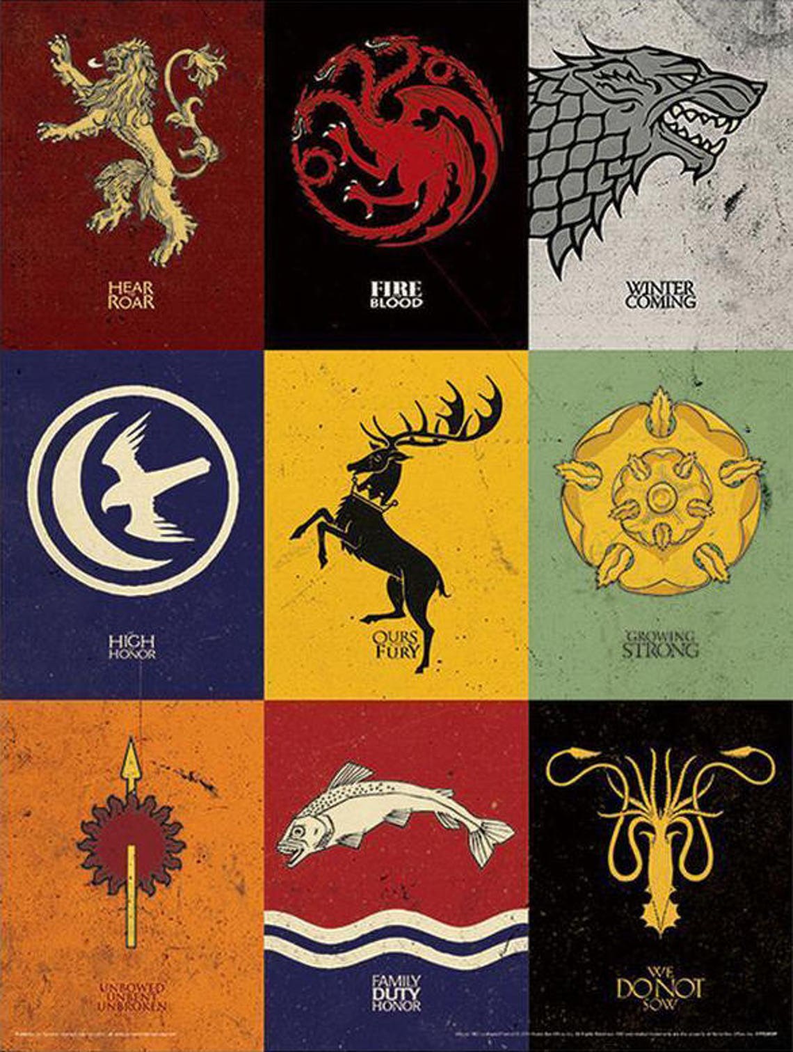 Game of Thrones Sigils Lannister Crest Stark Crest Etsy
