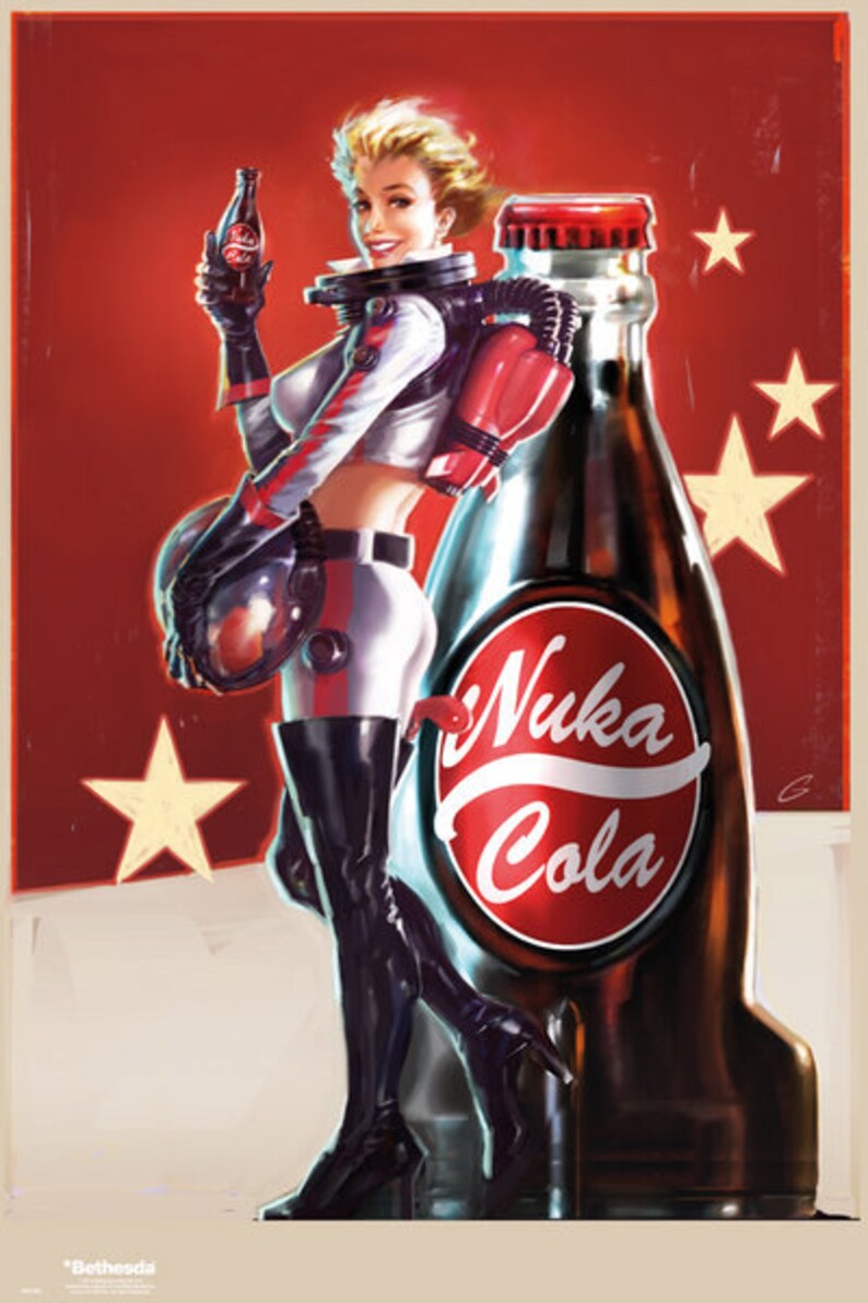 Fallout 4 Nuka Cola Framed Poster Fallout Canvas Game Art Etsy UK