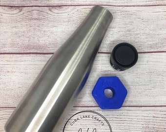 3D Printed Adapter for HOGG 12oz, 20oz or 30oz Push Top Bottles ~ turner attachment ~ Tumbler Cup Adapter for easy turning ~ Epoxy leveling
