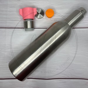 3D Printed Cup Chuck for HOGG 25oz Wine Bottle Tumbler ~ bottle cap neck turner attachment ~ Cup Adapter for easy turning  Epoxy leveling