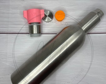 3D Printed Cup Chuck for HOGG 25oz Wine Bottle Tumbler ~ bottle cap neck turner attachment ~ Cup Adapter for easy turning  Epoxy leveling