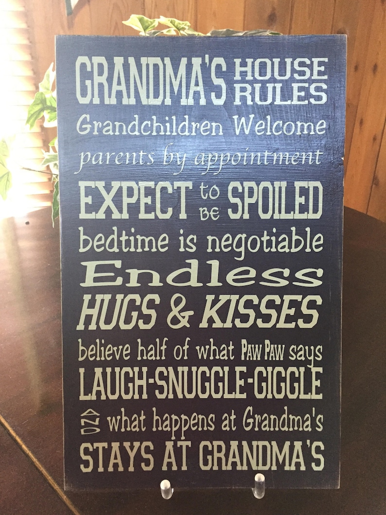 Nana's House Rules Home Decor Wood Sign Wall Hanging Etsy